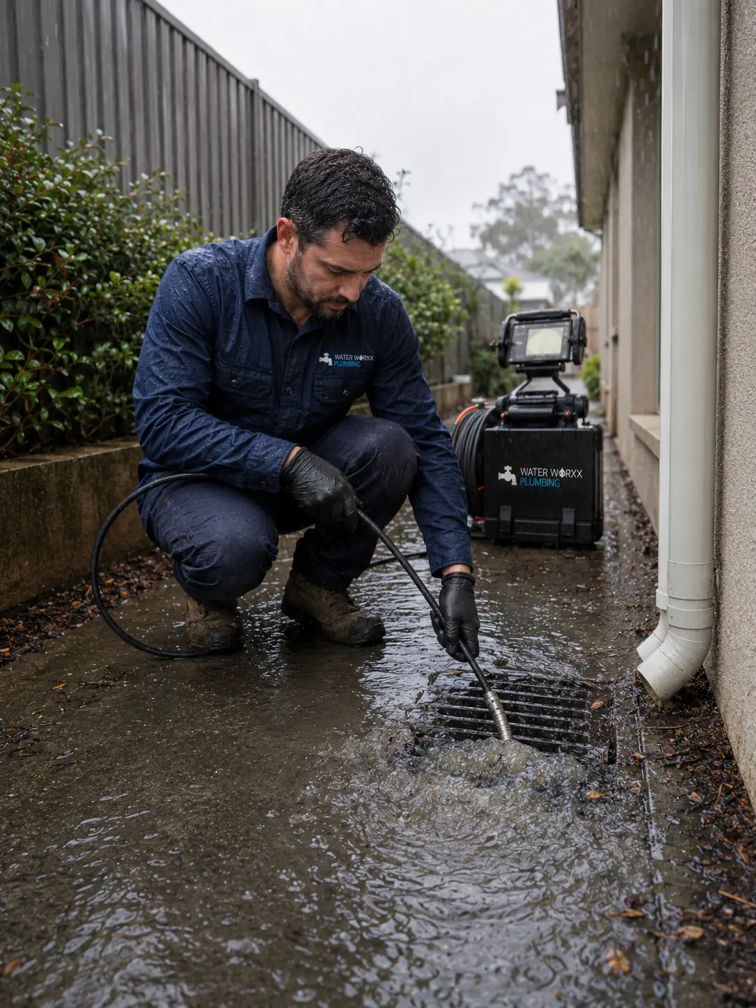 stormwater drain overflowing Kingsgrove inspection by a licensed plumber